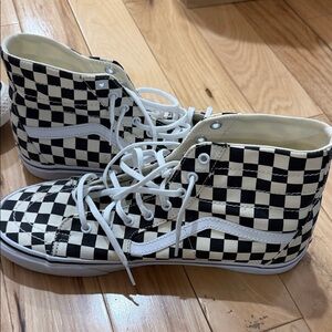 Vans Checkerboard High-Top Sneakers Black & White